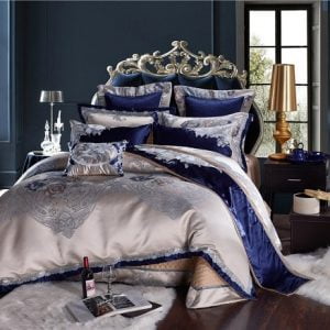 Parure de lit <br> Bleu Royal (Coton Égyptien)